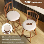 Tabourets de bar pivotants Costway 25 po (ensemble de 2) avec dossier, siège rembourré et repose-pieds