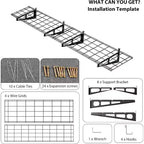 Étagères murales de garage, lot de 2 étagères de rangement robustes en acier 2x6 pieds, noires, pour l'organisation de garage et de sous-sol