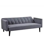 Canapé-lit futon convertible en velours Whisen 72, lit double ou simple – Gris
