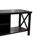Meuble TV en bois AndMakers de 148 cm de large avec 4 étagères de rangement, convient aux téléviseurs jusqu'à 65 po.