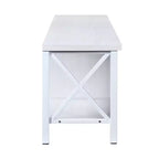 Meuble TV en bois AndMakers de 148 cm de large avec 4 étagères de rangement, convient aux téléviseurs jusqu'à 65 po.