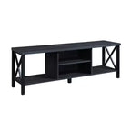 Meuble TV en bois AndMakers de 148 cm de large avec 4 étagères de rangement, convient aux téléviseurs jusqu'à 65 po.