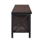 Meuble TV en bois AndMakers de 148 cm de large avec 4 étagères de rangement, convient aux téléviseurs jusqu'à 65 po.