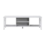 Meuble TV en bois AndMakers de 148 cm de large avec 4 étagères de rangement, convient aux téléviseurs jusqu'à 65 po.