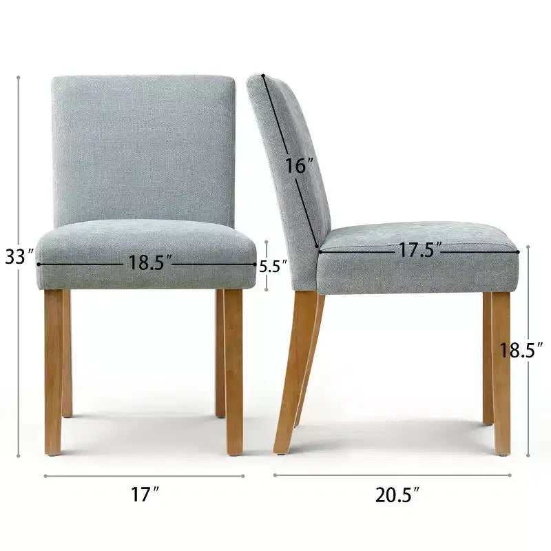 Chaises de salle à manger style ferme moderne, lot de 4, chaises d'appoint Parsons rembourrées en tissu texturé tissé avec pieds en bois massif - Panipeachy
