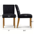 Chaises de salle à manger style ferme moderne, lot de 4, chaises d'appoint Parsons rembourrées en tissu texturé tissé avec pieds en bois massif - Panipeachy