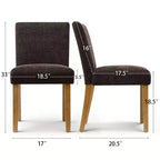 Chaises de salle à manger style ferme moderne, lot de 4, chaises d'appoint Parsons rembourrées en tissu texturé tissé avec pieds en bois massif - Panipeachy