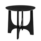 Table d'appoint ronde moderne de 63,5 cm avec finition bois, table d'appoint à pieds croisés pour salon ou petits espaces - Panipeachy
