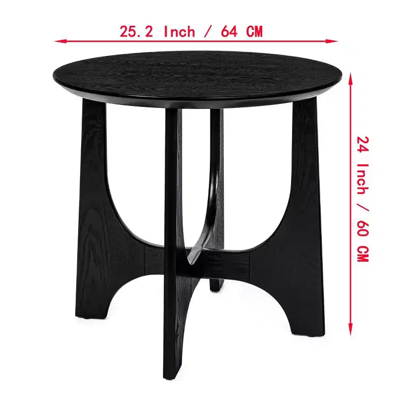 Table d'appoint ronde moderne de 63,5 cm avec finition bois, table d'appoint à pieds croisés pour salon ou petits espaces - Panipeachy