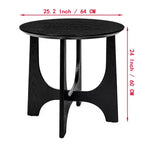 Table d'appoint ronde moderne de 63,5 cm avec finition bois, table d'appoint à pieds croisés pour salon ou petits espaces - Panipeachy