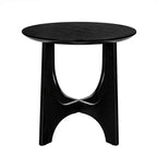 Table d'appoint ronde moderne de 63,5 cm avec finition bois, table d'appoint à pieds croisés pour salon ou petits espaces - Panipeachy