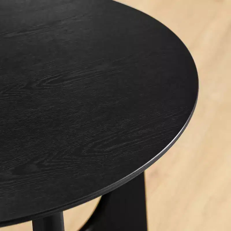 Table d'appoint ronde moderne de 63,5 cm avec finition bois, table d'appoint à pieds croisés pour salon ou petits espaces - Panipeachy