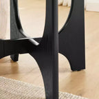 Table d'appoint ronde moderne de 63,5 cm avec finition bois, table d'appoint à pieds croisés pour salon ou petits espaces - Panipeachy