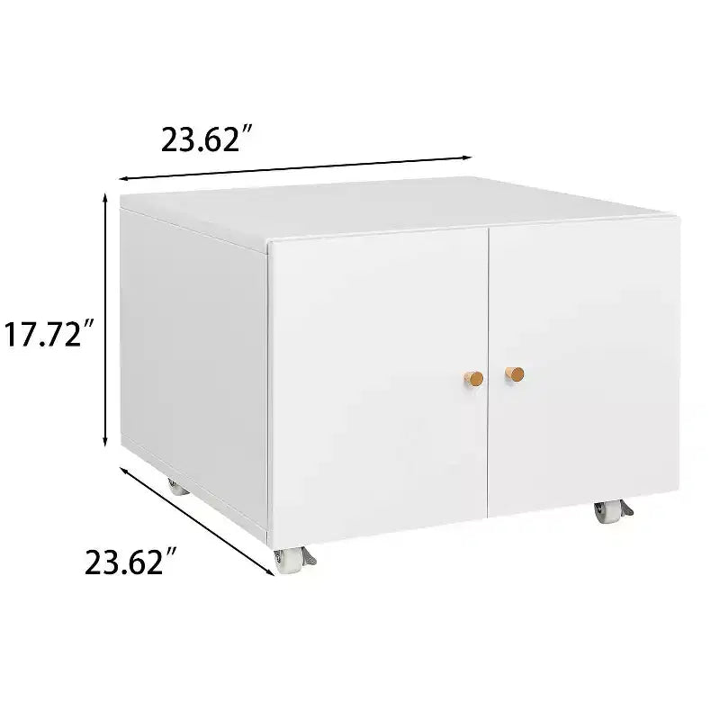 MAYEERTY Meuble de rangement mobile blanc en métal pour imprimante, avec étagère réglable et roulettes