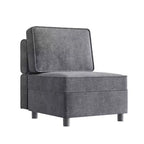 Module central de canapé sectionnel modulable avec espace de rangement, dossier réglable sur 11 angles, gris 79 P x 66 L x 84 H cm