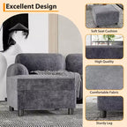 Module central de canapé sectionnel modulable avec espace de rangement, dossier réglable sur 11 angles, gris 79 P x 66 L x 84 H cm