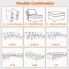 Module central de canapé sectionnel modulable avec espace de rangement, dossier réglable sur 11 angles, gris 79 P x 66 L x 84 H cm