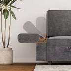 Module central de canapé sectionnel modulable avec espace de rangement, dossier réglable sur 11 angles, gris 79 P x 66 L x 84 H cm