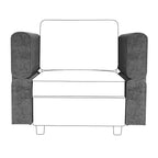 Module central de canapé sectionnel modulable avec espace de rangement, dossier réglable sur 11 angles, gris 79 P x 66 L x 84 H cm