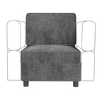 Module central de canapé sectionnel modulable avec espace de rangement, dossier réglable sur 11 angles, gris 79 P x 66 L x 84 H cm