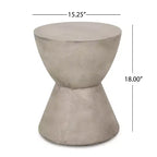 Table d'appoint d'extérieur en béton léger, design sculptural moderne, résistante aux intempéries et facile à déplacer pour patio, balcon ou jardin