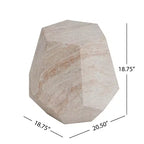 Table d'appoint d'extérieur en béton léger, design sculptural moderne, résistante aux intempéries et facile à déplacer pour patio, balcon ou jardin