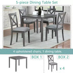 MAYEERTY Ensemble de salle à manger 5 pièces en bois élégant, ensemble moderne gris pour 4 personnes pour cuisine et salon