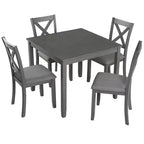 MAYEERTY Ensemble de salle à manger 5 pièces en bois élégant, ensemble moderne gris pour 4 personnes pour cuisine et salon