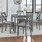 MAYEERTY Ensemble de salle à manger 5 pièces en bois élégant, ensemble moderne gris pour 4 personnes pour cuisine et salon