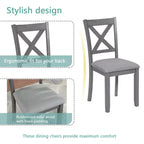 MAYEERTY Ensemble de salle à manger 5 pièces en bois élégant, ensemble moderne gris pour 4 personnes pour cuisine et salon