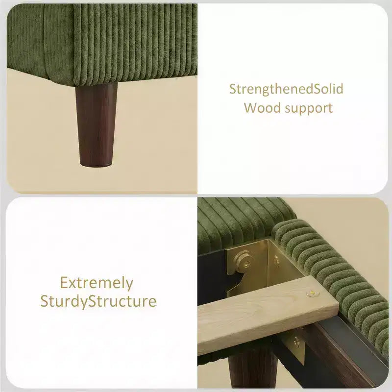 Dyonery Queen Lit plateforme tapissier avec tête de lit capitonnée à oreilles de 130 cm de haut, pieds en bois massif, aucun sommier tapissier requis, lin beige, style moderne