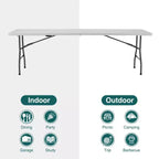 MAYEERTY Table Pliante Portable, Robuste avec Poignée de Transport pour le Camping, les Pique-niques et les Fêtes