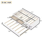 Lit plate-forme Bellemave avec lit gigogne et 2 tiroirs, cadre de lit plate-forme en bois massif avec multiprise pour chambres à coucher