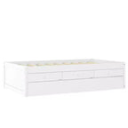 Lit plate-forme Bellemave avec lit gigogne et 2 tiroirs, cadre de lit plate-forme en bois massif avec multiprise pour chambres à coucher