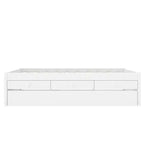 Lit plate-forme Bellemave avec lit gigogne et 2 tiroirs, cadre de lit plate-forme en bois massif avec multiprise pour chambres à coucher