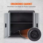 Armoire murale pliante en métal VIYET 26 - Noire, étagère réglable, porte magnétique, charge 109 kg