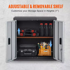 Armoire murale pliante en métal VIYET 26 - Noire, étagère réglable, porte magnétique, charge 109 kg