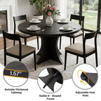 MAYEERTY Table à Manger Ronde en Bois 47,24 po, Table de Cuisine pour 4-6 Personnes