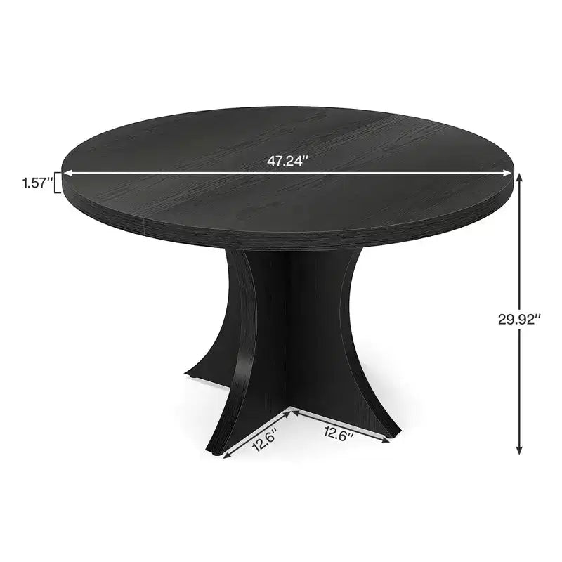 MAYEERTY Table à Manger Ronde en Bois 47,24 po, Table de Cuisine pour 4-6 Personnes