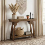 MAYEERTY 41-Inch Farmhouse Console Table, 2-Tier Sofa Entryway Table with Storage Shelf