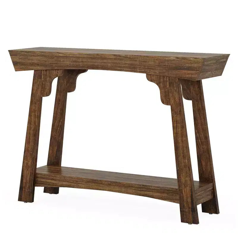 Table console de ferme MAYEERTY de 41 pouces, table d'entrée de canapé à 2 niveaux avec étagère de rangement