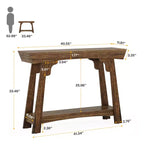 Table console de ferme MAYEERTY de 41 pouces, table d'entrée de canapé à 2 niveaux avec étagère de rangement