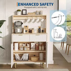 Meuble de Rangement Buffet avec Espace de Rangement, Petit Buffet Moderne avec Étagères Réglables et 2 Tiroirs, Table Console Buffet en Bois pour Salle à Manger
