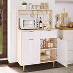 Meuble de Rangement Buffet avec Espace de Rangement, Petit Buffet Moderne avec Étagères Réglables et 2 Tiroirs, Table Console Buffet en Bois pour Salle à Manger