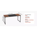 Bureau d'ordinateur VEVOR, bureau de jeu de 160 cm pour bureau à domicile, table d'étude moderne et simple avec cadre métallique pour un grand espace pour les jambes, marron + noir