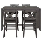 Ensemble de salle à manger 5 pièces à hauteur de comptoir pour 4 personnes, ensemble table de bar et 4 chaises en bois de style rustique pour salle à manger