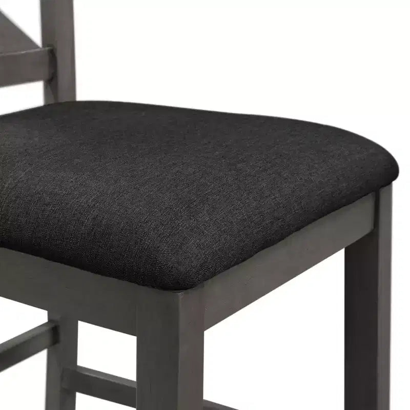Ensemble de salle à manger 5 pièces à hauteur de comptoir pour 4 personnes, ensemble table de bar et 4 chaises en bois de style rustique pour salle à manger