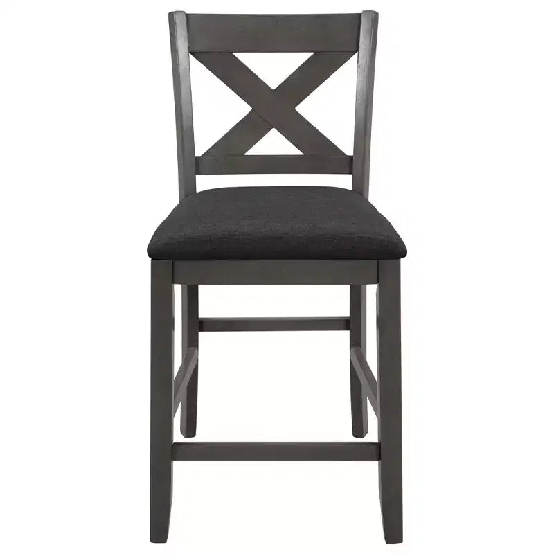 Ensemble de salle à manger 5 pièces à hauteur de comptoir pour 4 personnes, ensemble table de bar et 4 chaises en bois de style rustique pour salle à manger