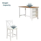 Ensemble de salle à manger 5 pièces à hauteur de comptoir pour 4 personnes, ensemble table de bar et 4 chaises en bois de style rustique pour salle à manger