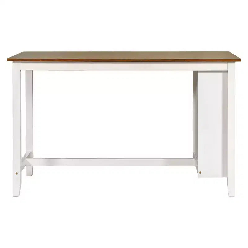 Ensemble de salle à manger 5 pièces à hauteur de comptoir pour 4 personnes, ensemble table de bar et 4 chaises en bois de style rustique pour salle à manger